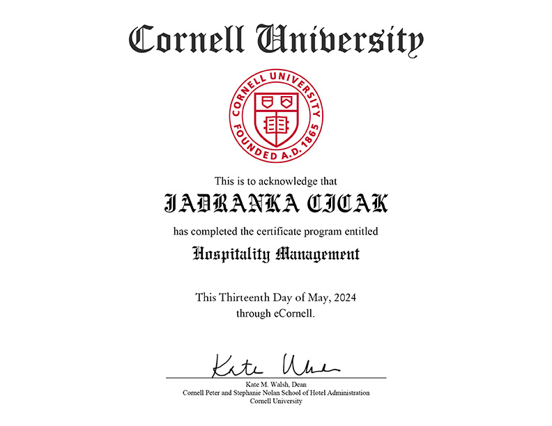 Cornell University Certificate